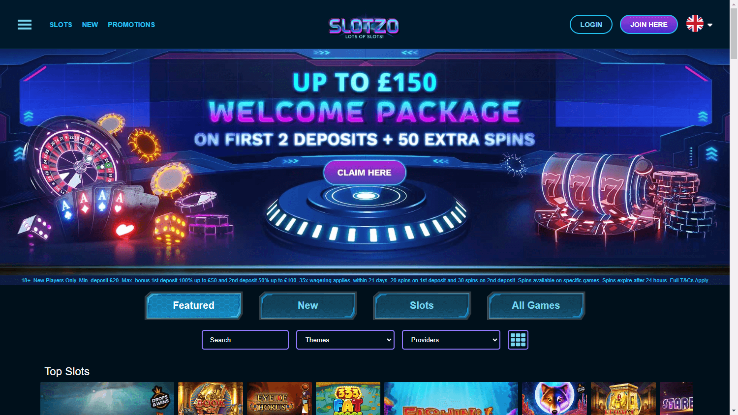 Slotzo Casino Desktop screenshot